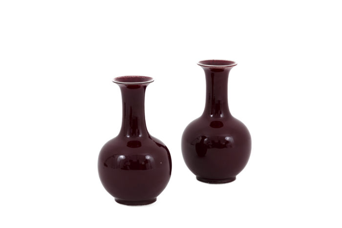 sang-de-boeuf red porcelain vases