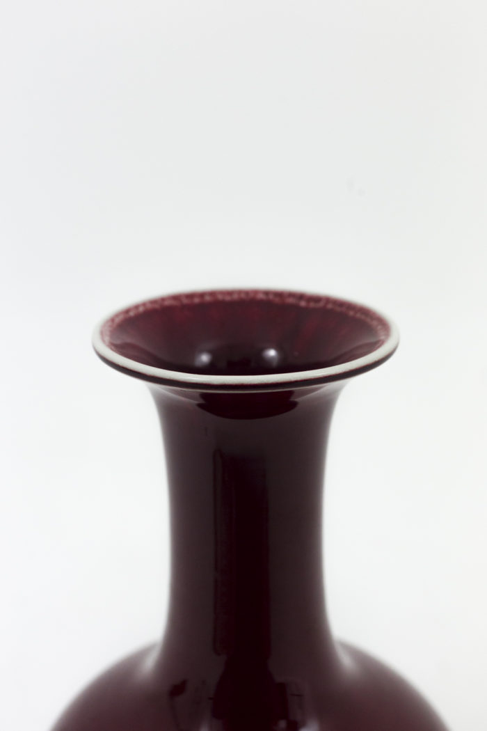 vases porcelaine rouge sang-de-boeuf col