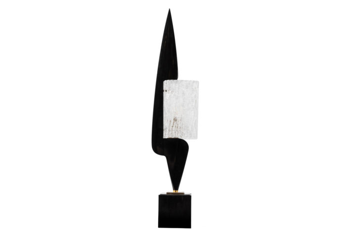 arlus lamp black lacquered wood glass