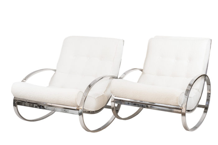 renato zevi rocking chairs ellipse chromed metal