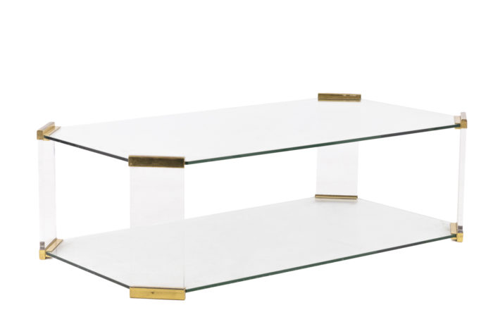 glass coffee table canted corners angle