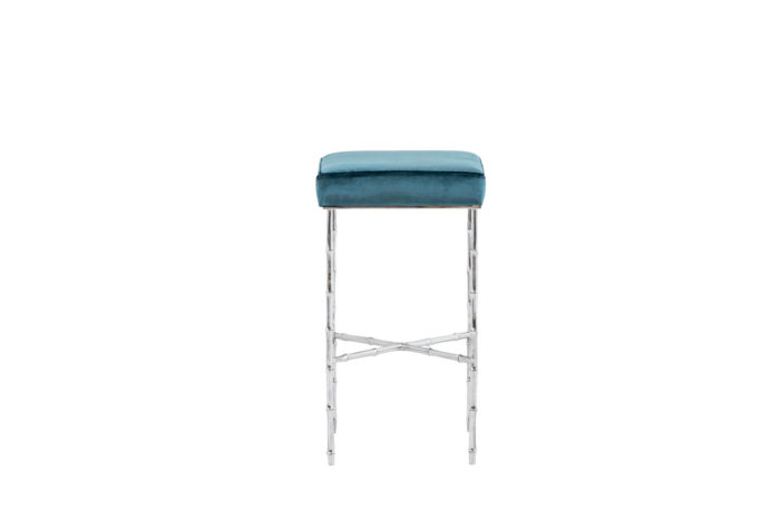 bamboo stool silvered bronze side