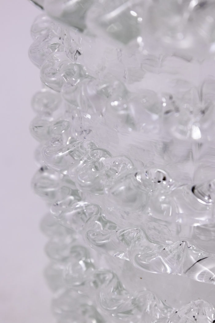 toso murano vase transparent glass zigzag