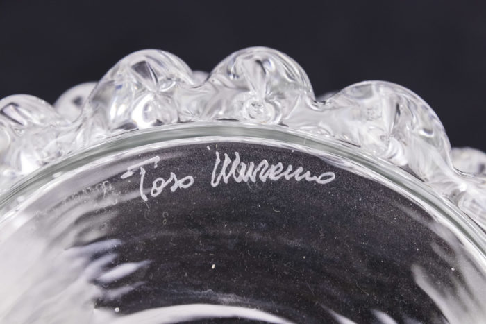 toso murano vase glass signature