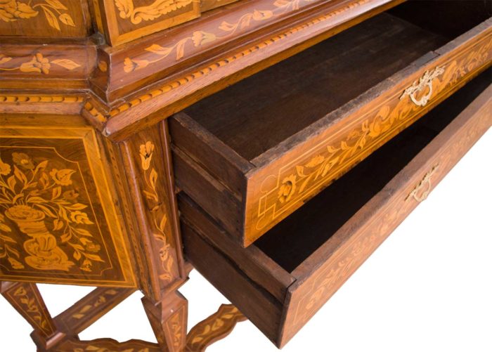 dutch cabinet marquetry drawers open