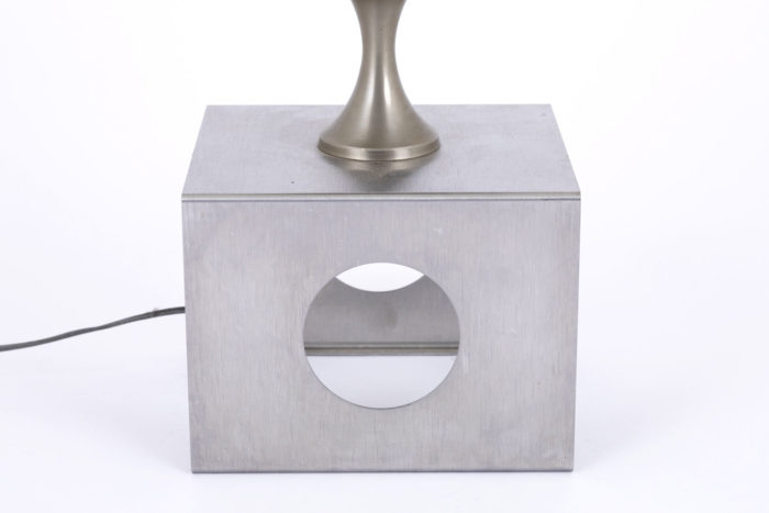 lamp brushed stainless steel square base
