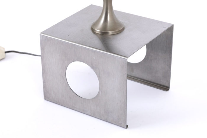 lamp brushed stainless steel base holes