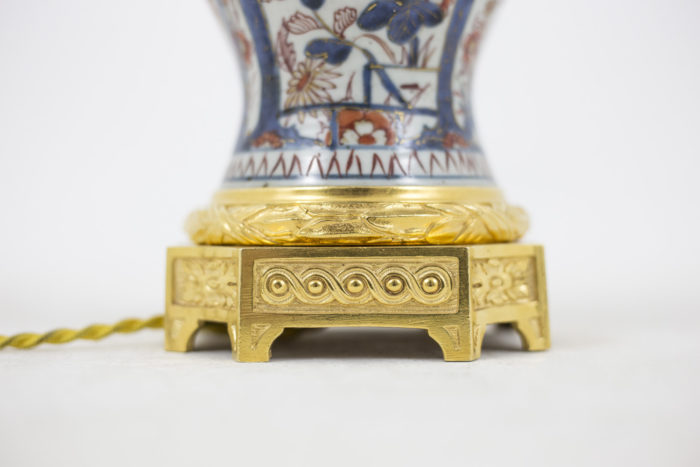lampe porcelaine imari base bronze doré
