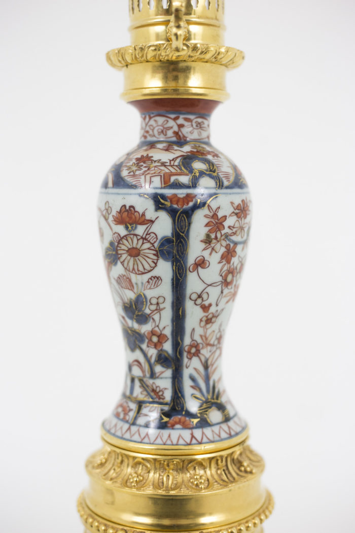 lamp imari porcelain decor blue and red