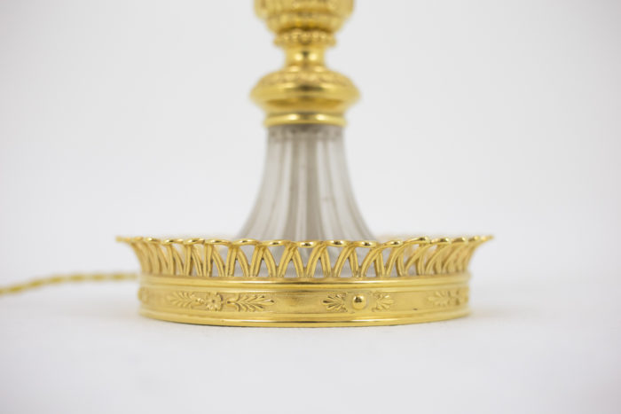 lampe style directoire base treillis bronze doré