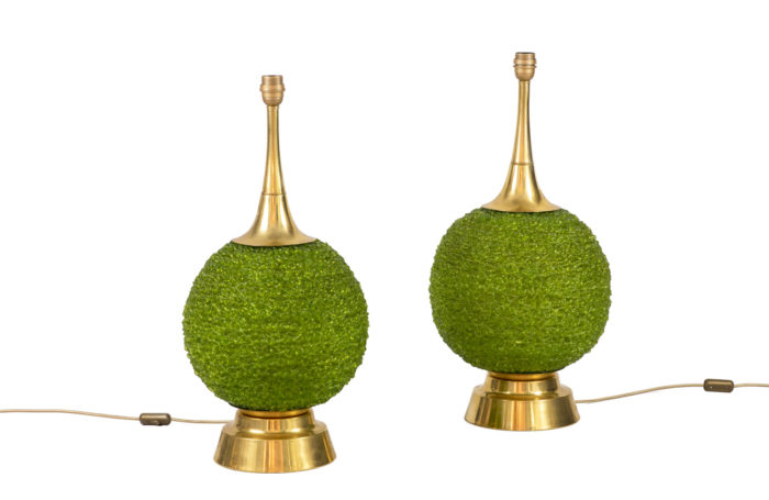 lamps green lucite gilt brass