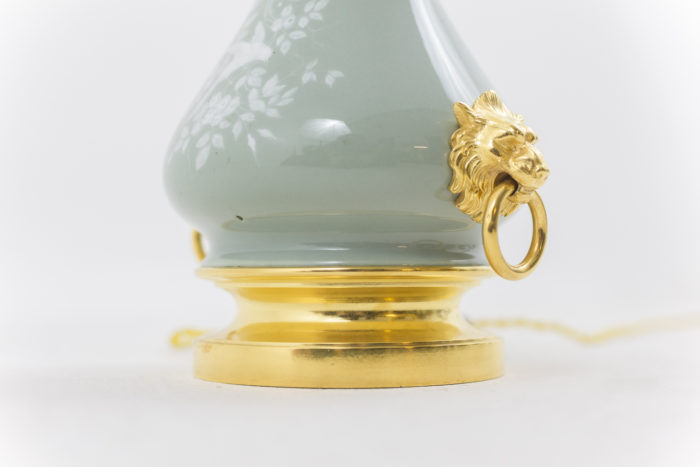 lampes porcelaine base bronze doré