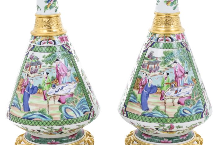 lamps canton porcelain decor palace scenes