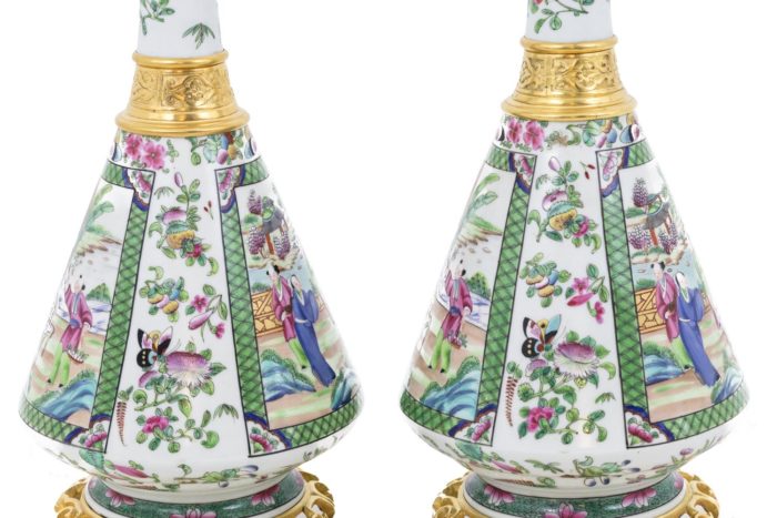 lamps canton porcelain flowers butterflies