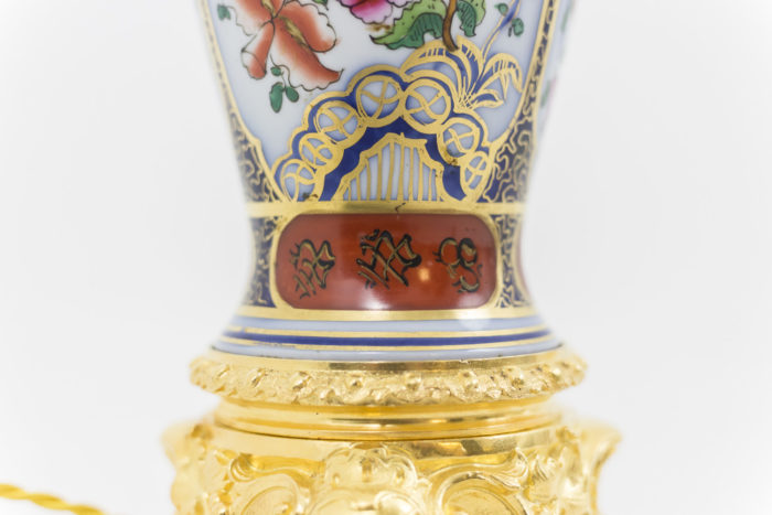 lampes porcelaine décor chinoisant