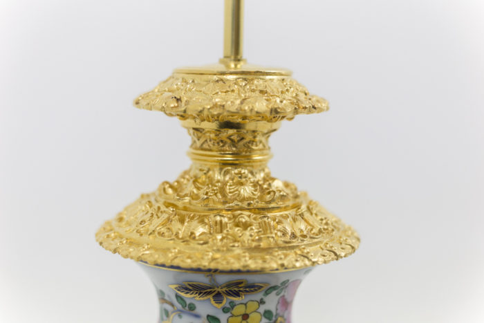 lampes porcelaine monture style régence bronze doré