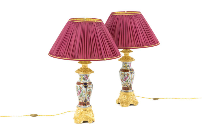 lampes porcelaine valentine bronze doré