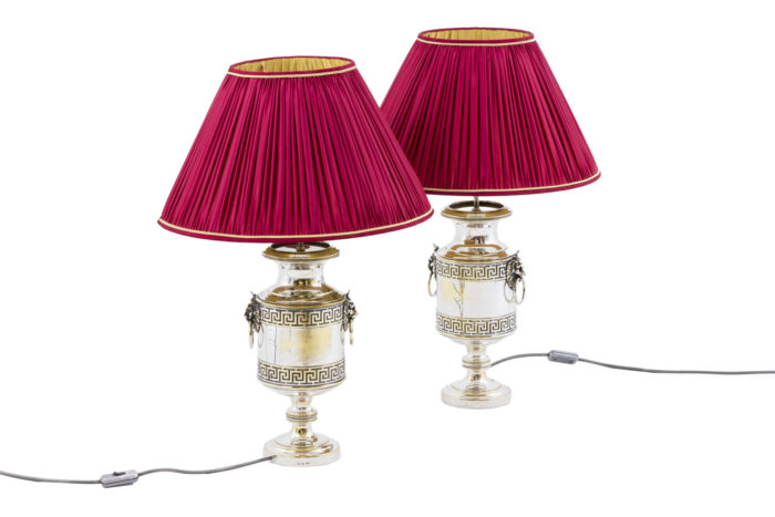 lamps antic style silvered metal