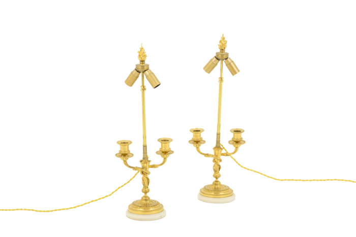 lampes style louis xvi marbre bronze doré