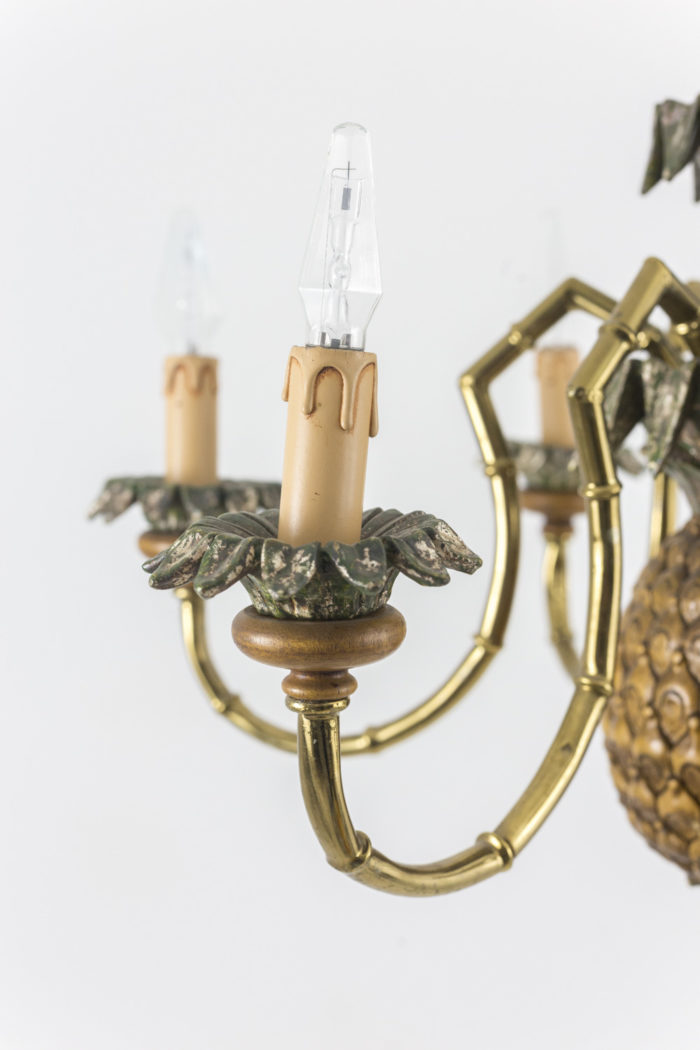 pineapple chandelier arm lights gilt brass bamboo