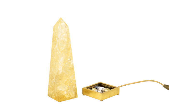 pierre giraudon lampe résine base laiton doré