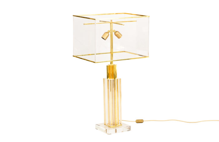 romeo rega lamp lucite gilt brass