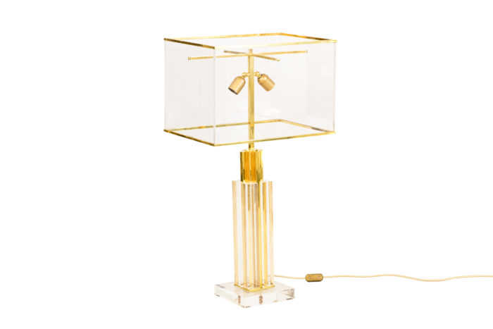 romeo rega lamp lucite gilt brass