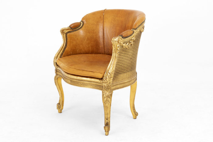 transition style bergere cane gilt wood