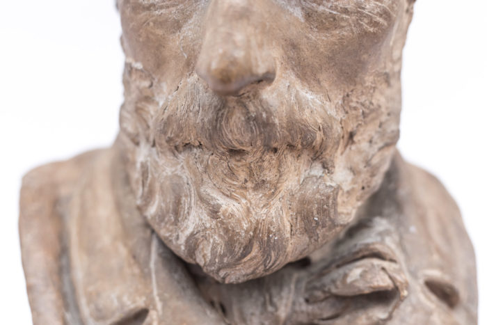 terracotta bust man beard detail