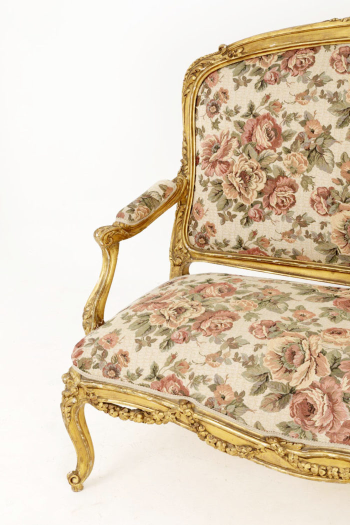 louis xv style sofa gilt wood tapestry side