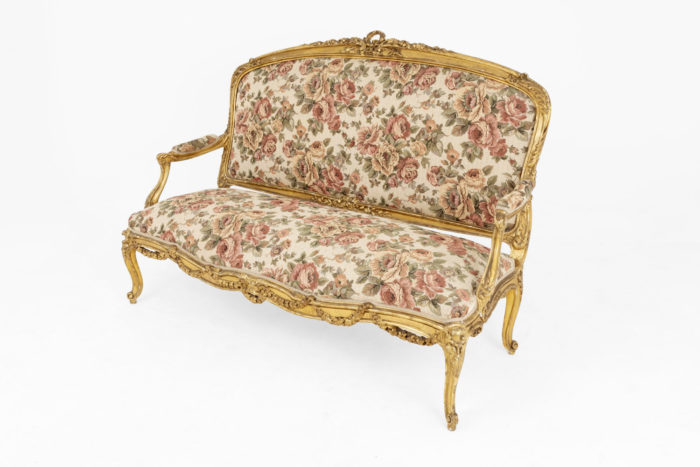 louis xv style sofa gilt wood tapestry