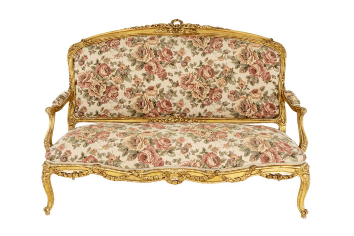 louis xv style sofa gilt wood tapestry