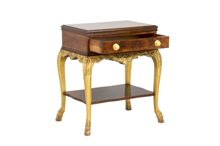 louis xv style bedside tables mahogany gilt wood lacquer opened drawer
