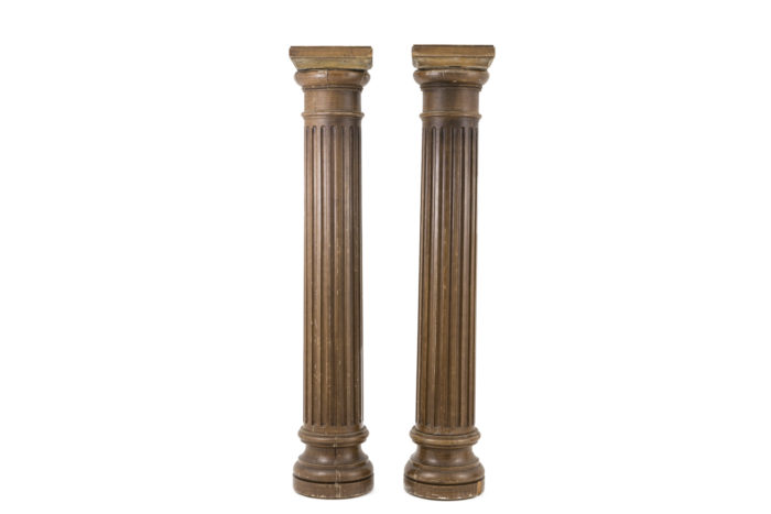 fluted columns wood brown lacquered