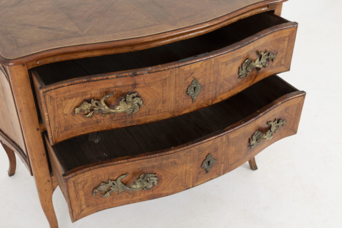 louis xv commode cherrytree marquetry drawers
