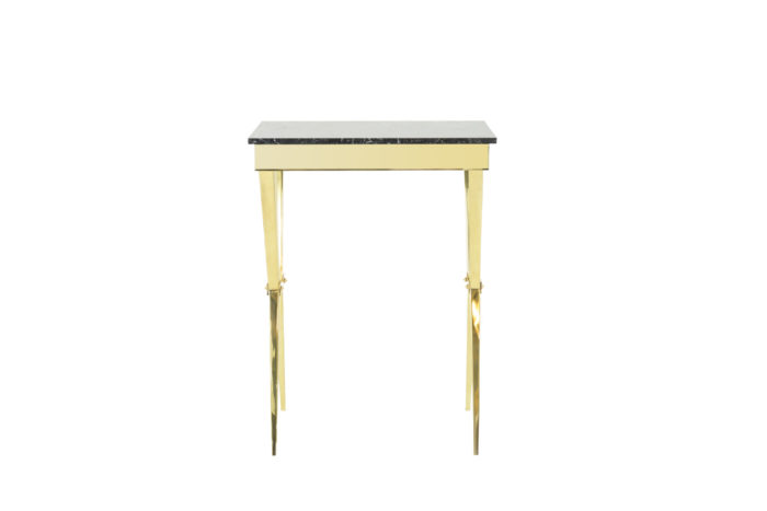 console gilt brass black marble face