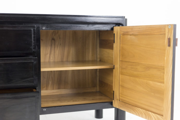 sideboard black lacquered elm compartment