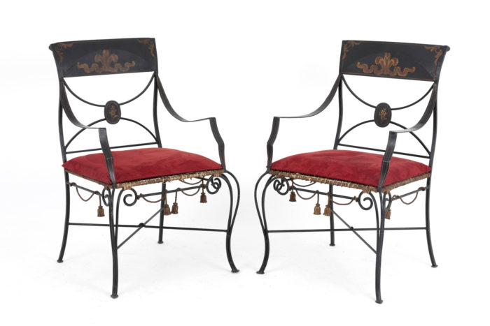 fauteuils style directoire métal laqué noir