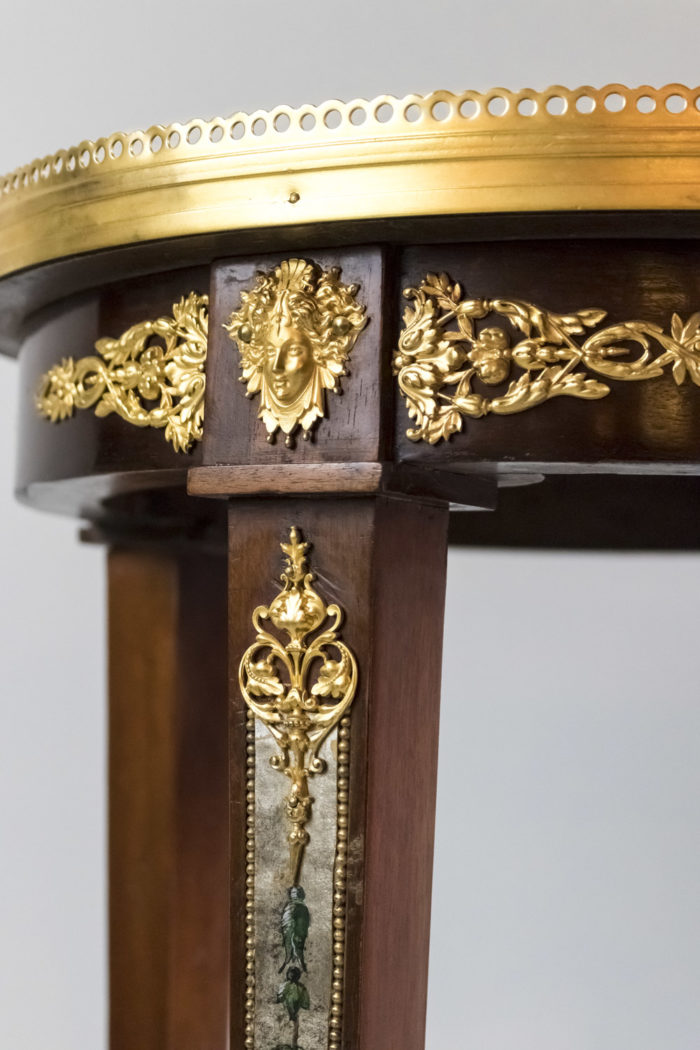 guéridon style empire acajou bronze doré détail