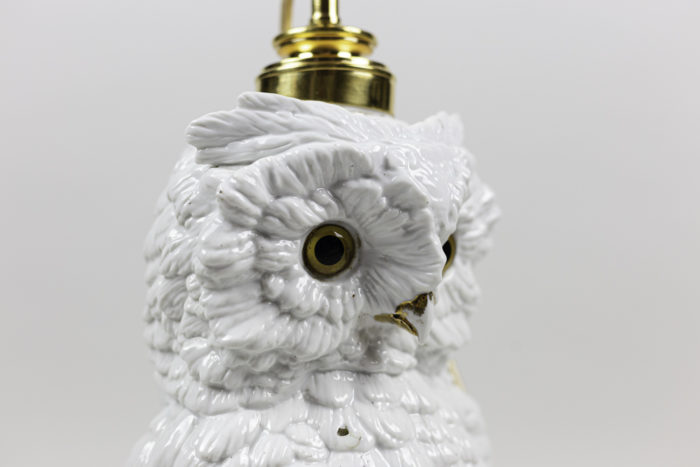 owl lamp earthenware head