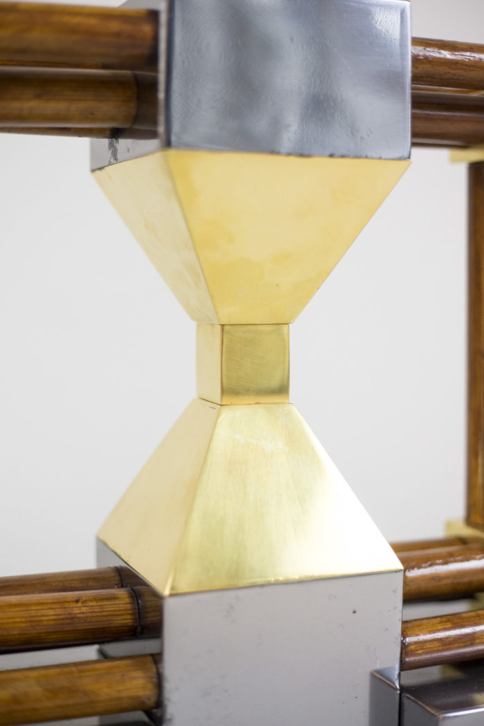 lamp bamboo silvered brass hourglass