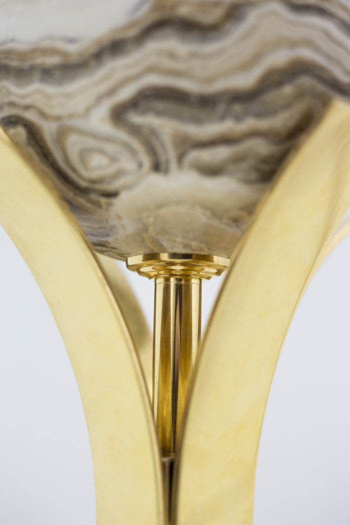 lampe sphère marbre laiton doré détail