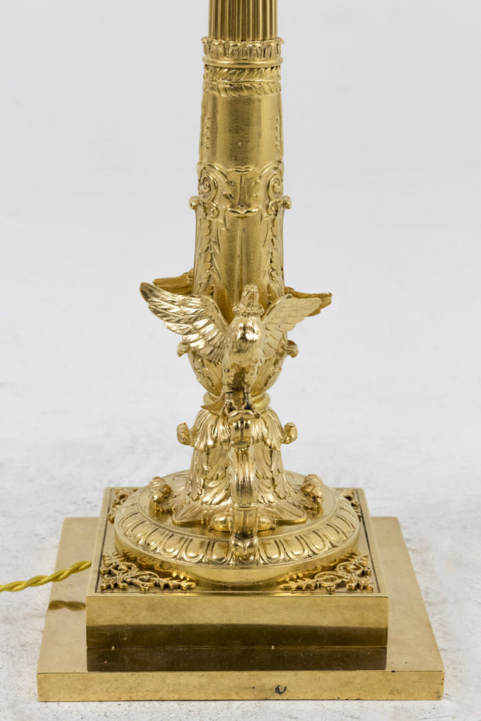 lampe style empire colonne bronze doré