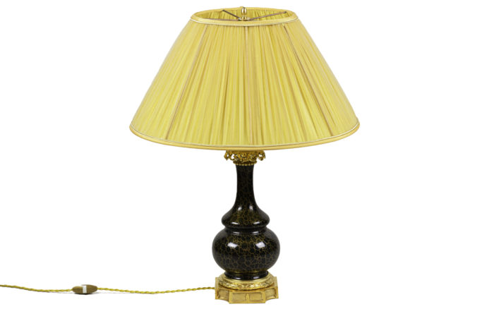 louis xvi style lamp porcelain anthracite grey gilt decor