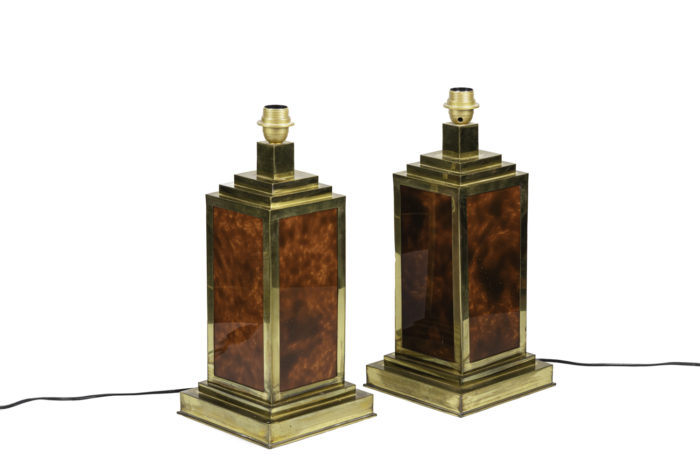 lamps bakelite gilt brass square shape