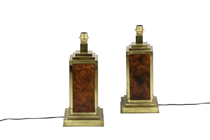 lamps bakelite gilt brass square shape