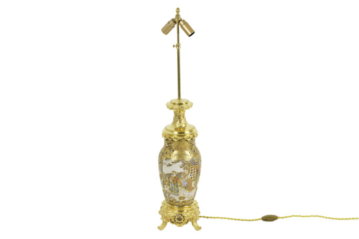 lamps satsuma earthenware gilt bronze