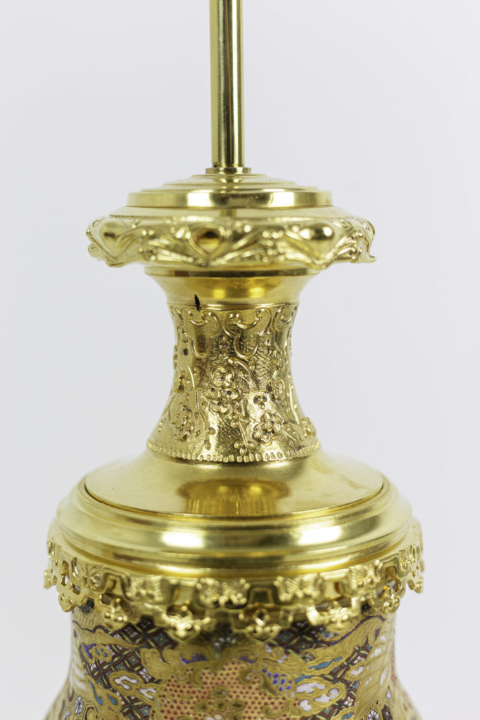 lamps satsuma earthenware gilt bronze mount