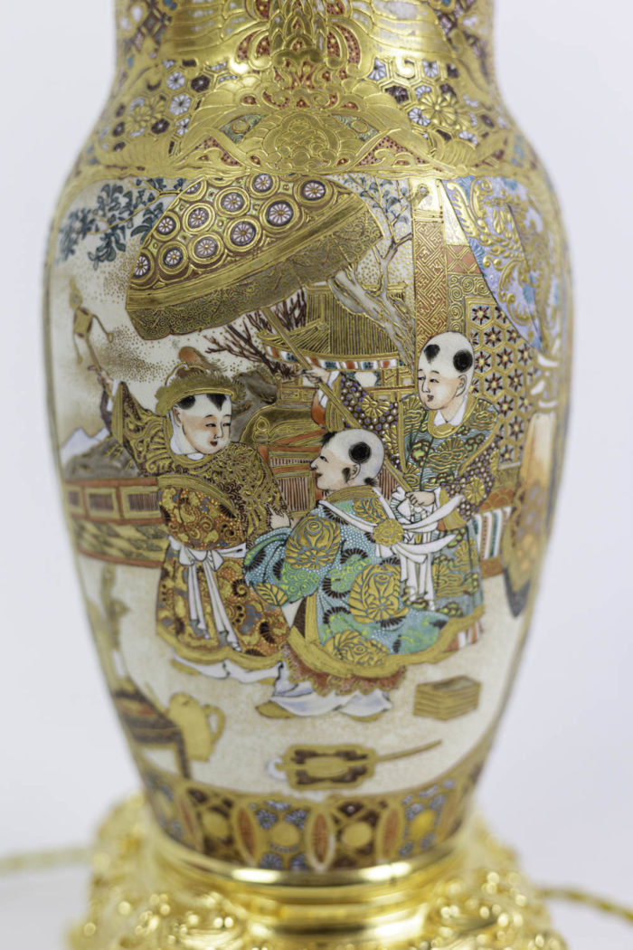 lamps satsuma earthenware palace scenes