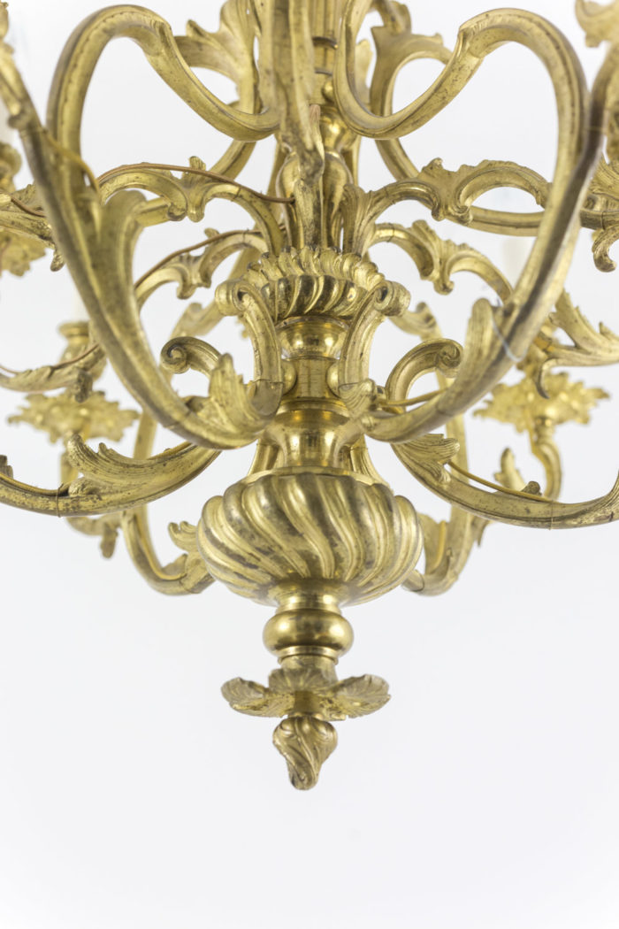 lustre style rocaille boule aplatie torsadée